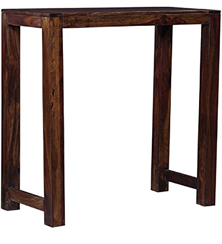 Image of Solid Sheesham Wood Bar Dining Table 2 Seater Set /Wooden Dining Set with 2 Chairs (Teak Finish, 2 Chair, 1 Table)
