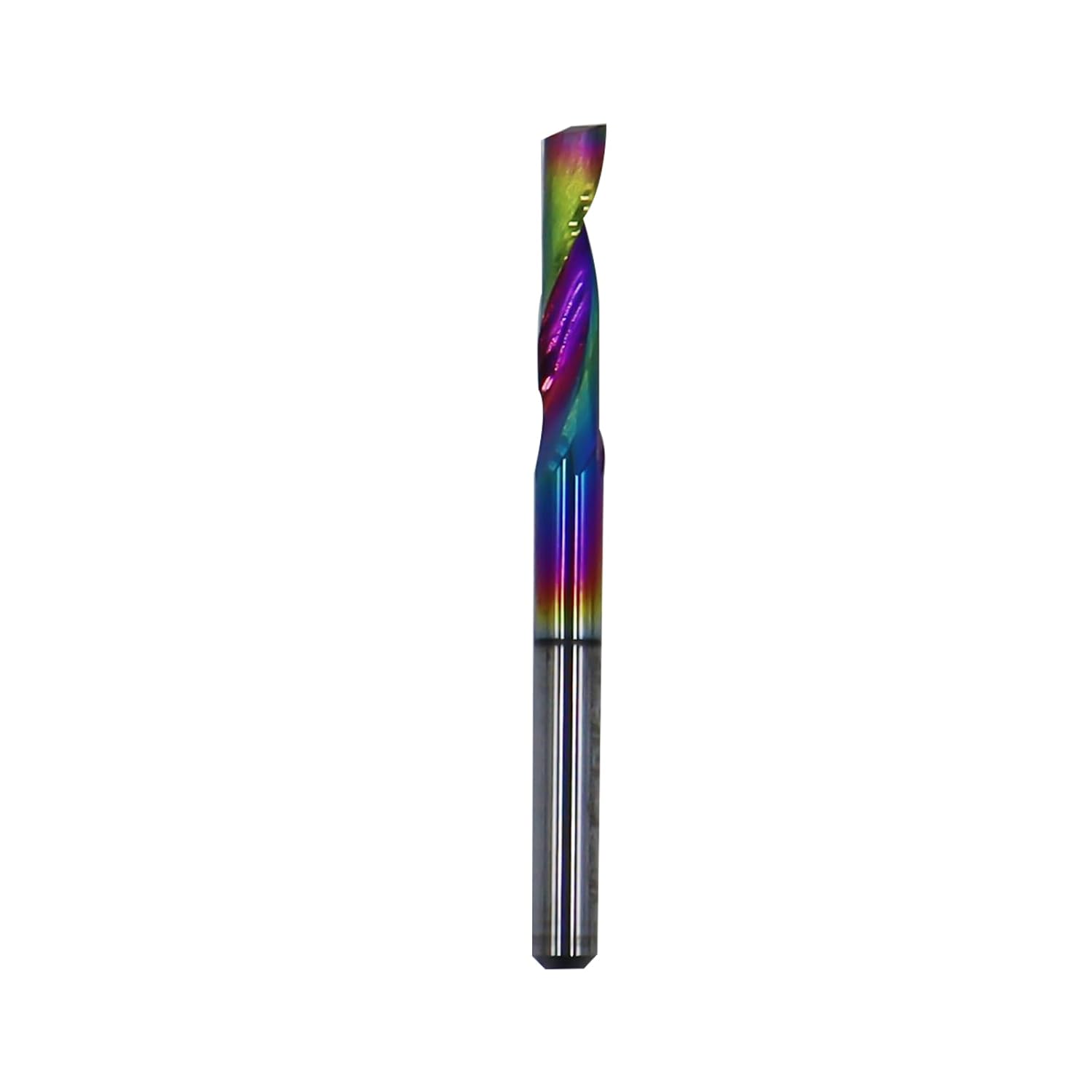 5Pcs 1/8in Solid Carbide 1Flute End Mill,DLC(Ta-C) Coated, Single Flute Bits Tool for Soft Material Such As Plastics,Aluminum, Copper, and Brass