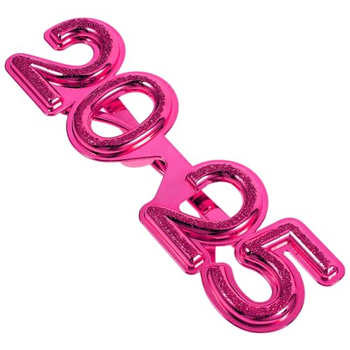 2025 New Years Glasses, 2025 Glasses Frame Happy New Year Eve Eyeglasses Glitter Number Sunglasses Graduation 2025 Party Supplies Rosy