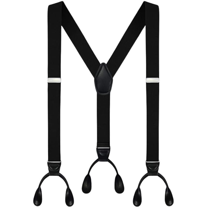 ftk Men's 6 Button Adjustable Suspenders Y Shaped Elastic Braces for Trousers and Formal Wear-picture-39