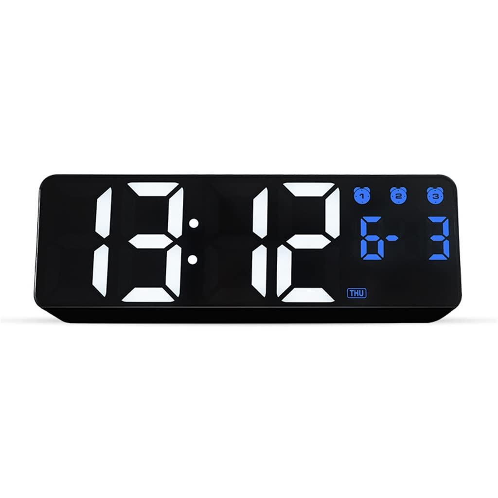 Digital Alarm Clock Voice Control Date 3 Alarms Ectronic Tab Clock Night Mode Touch Snooze Wall Clocks Black