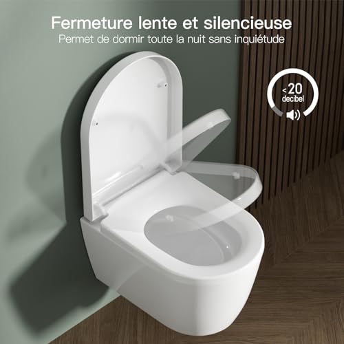 Rainsworth Nano Glaze Toilettendeckel Form D,Urea Formaldehyd Wc Sitz Mit Absenkautomatik,Ergonomisch Gestalteter Toilettensitz der nicht vergilbt,Universal Weiße Klobrille