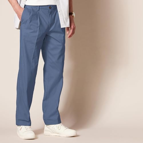 Amazon Essentials Men's Classic-Fit Wrinkle-Resistant Pleated Chino Pant, Indigo Blue, 28W x 30L - image 3