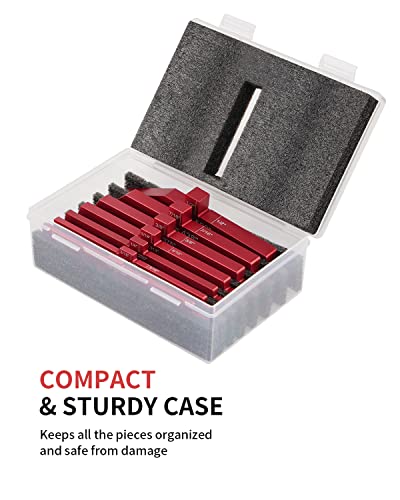 Daydoor Router Table Setup Bars 7Pcs Precision Height Gauge Set Aluminum Setup Blocks Angle Setup Woodworking Tools For Router Table Saw Accessories For Carpenter, Diy(Red) #TOP6