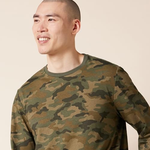 Image of Amazon Essentials Men's Regular-Fit Crewneck Long-Sleeve T-Shirt, Casual Cotton Jersey