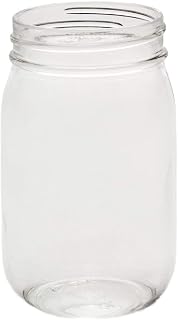 North Mountain Supply 16 Ounce Glass Regular Mouth Mason Canning Jars - No Lids - Case of 12, RM-16OZ