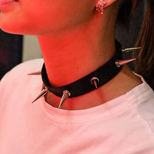 MILAKOO Gothic Choker Damen Nieten Choker Herren Spikes Choker Punk Lederhalskette verstellbar