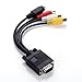 VGA SVGA to S-VIDEO 3 RCA TV AV Converter Cable Adapter Black-AVGA3RCA