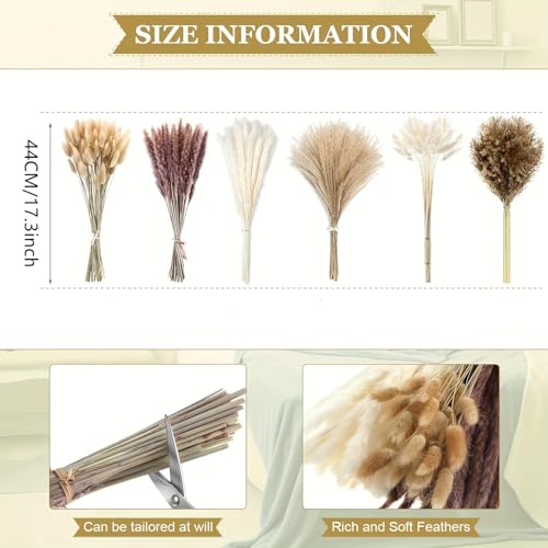 102 piezas ramo flores secas preservadas pampas chic boho miniatura 4