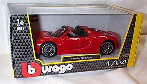 Burago Pörsché 918 Spyder en voiture rouge Échelle 1/24 Cover