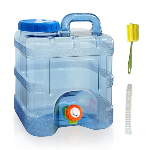 Contenedor de Agua para Camping 2.6 Galones con Grifo, Jarra Portátil Libre de BPA, Recipiente de Almacenamiento de Agua para Emergencias para Camping, Vehículo, Senderismo y Picnic