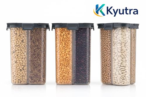 Image of 4 Section Airtight Food Storage Container - Leakproof Lid, BPA-Free Grain Storage Jar, Multi Compartment Kitchen Organizer (Pack of 1)