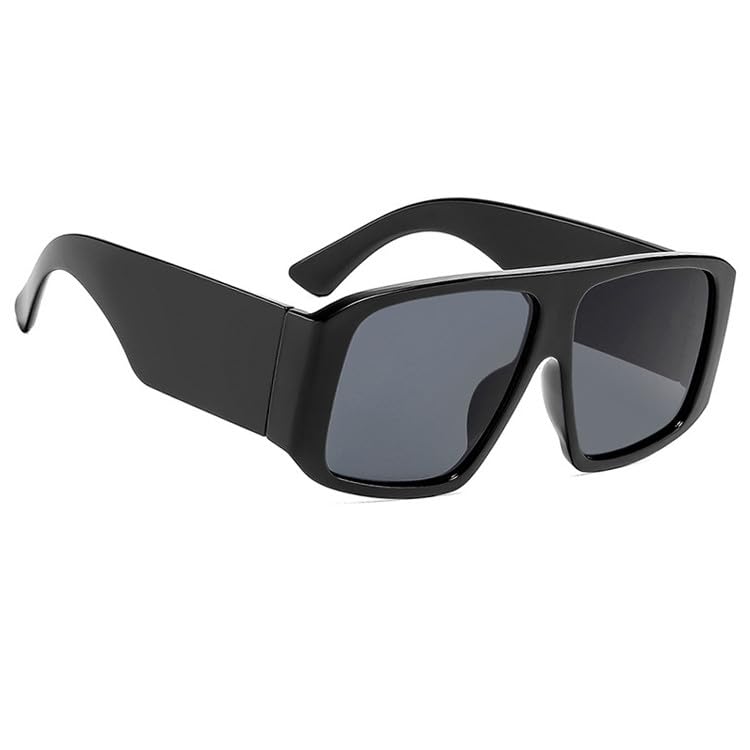 bullabulling Retro Flat Top Mask Sunglasses Womens Men Trendy Retro Sun Glasses Oversize Square Frame Shades3