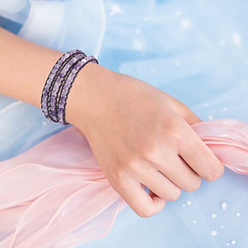 Genuine Stone Wrap Bracelets for Women Natural Crystal Beaded Wrap Bracelet 2/3/5 Adjustable Bohemian Bracelets Jewelry Gifts for Women Mom2