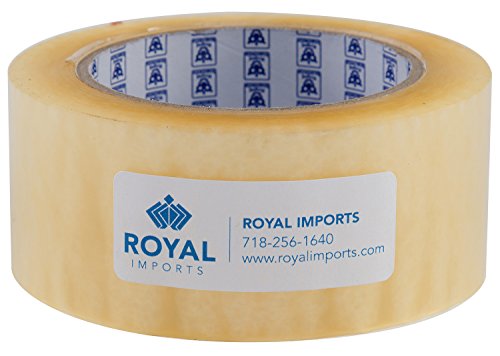 Packing Tape Adhesive Clear PVC Roll for Moving Shipping and Packaging Boxes by Royal Imports, 2.0 Mil (2