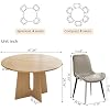 Miuuod 47 Round Dining Table Set for 4 withChairs, Mid Century Modern Round Dining Table,Steel Legs, Coffee Table for Kitchen Dining Room,Office,Save Space (1 Table with 4 Grey Chairs)