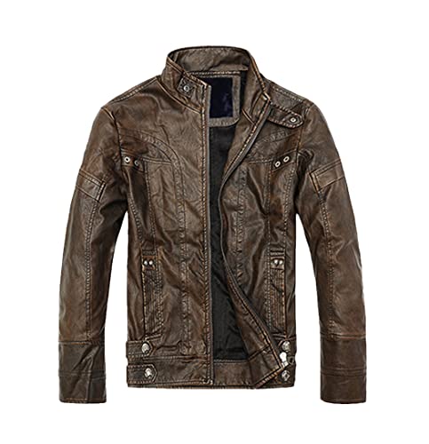 Veste en cuir homme S : blouson de moto classique, manteau épais standard coupe vent