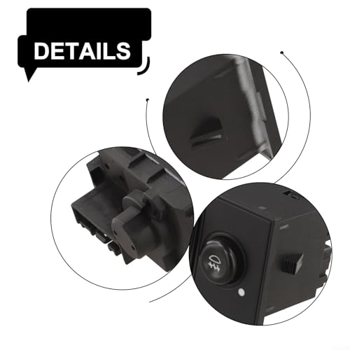 Interrupteur de phare antibrouillard arrière en plastique noir durable - 5
