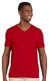 Gildan Men's Softstyle V-Neck T-Shirt Cherry Red