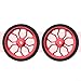 82mm Aluminum Alloy Folding Parking Wheel for Easywheel Replacement – Lightweight Compact Mobility Caster, 11.5mm Width, 112g/pair(red)
