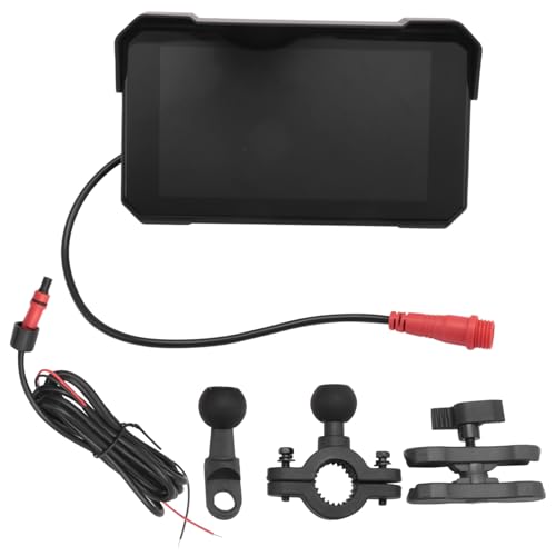 Tebbomp Écran de Navigation GPS Portable pour Moto de 5 Pouces, sans, Carplay, Android Auto, Écran Étanche IP68, Bluetooth