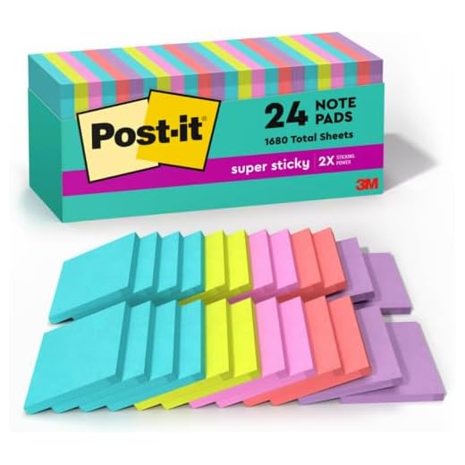 Post-it Super Sticky Notes, 24 Packs