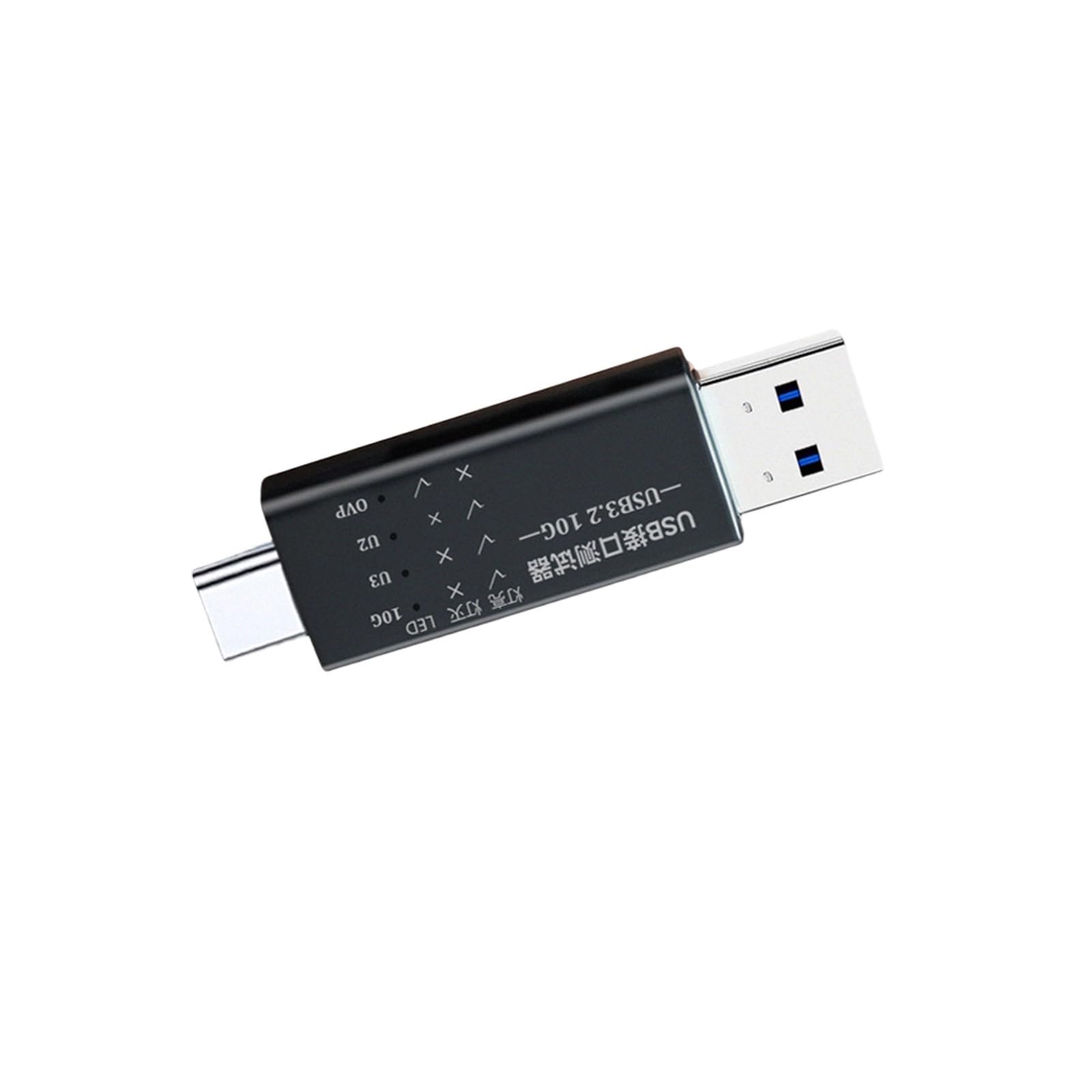 USB C a USB 3.2 interfacce tester rivelatori con display a LED per ricarica rapida e trasferimento dati fino a 10 Gbps di tipo C display a LED