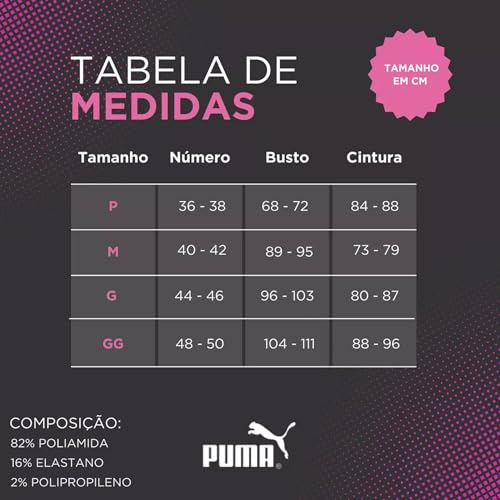 PUMA Kit 2 Tops Puma Nadador Sem Costura M 1 Rosa Neon - 1 Preto