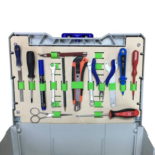 Deckel Einsatz für Werkzeugkoffer passend für Festool Systainer T Loc Gr. 1 2 3 4 5 (SYS T-Loc) aus Holz, idealer Organizer für Akkuschrauber Tauchsäge Oberfräse Akku Staubsauger Schleifer Zollstock