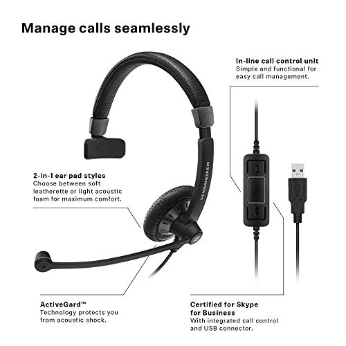 Sennheiser SC 40 USB MS Black Monophonique Bandeau Noir Casque Audio – Casques Audio (Centre d’appel/Bureau… - Les Beatles, Paul McCartney, John Lennon, RIngo Starr, George Harrison Sennheiser SC 40 USB MS Black Monophonique Bandeau Noir Casque Audio - Casques Audio (Centre d'appel/Bureau… – Image 3