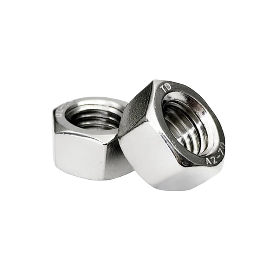 Sylale M5 10Pcs 304 Stainless Steel Hexagon Nuts M2 M3 M4 M6 M8 Metric Thread Fasteners Hardware(M5)