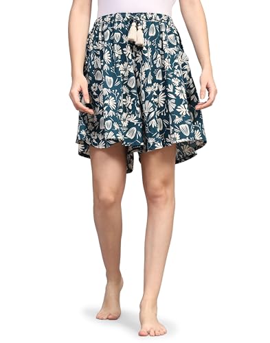 Image of B STORIES Women's Viscose Printed Lounge Culotte Shorts (Pack of 2)