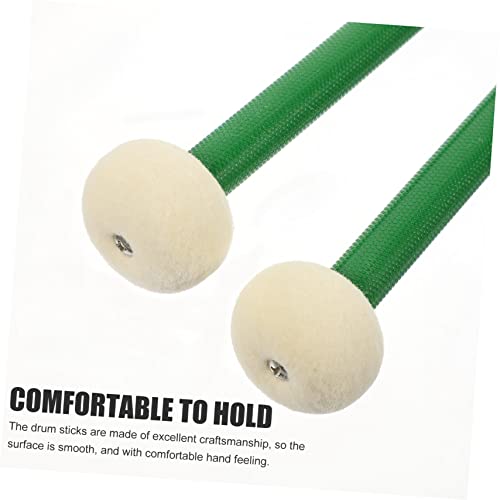 Baquetas de fieltro dobles para percusión color verde oscuro miniatura 6