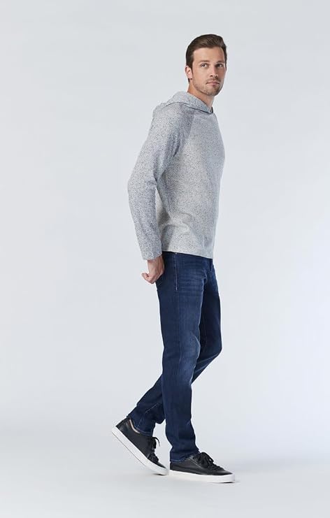 Mavi Marcus Feather Blue Slim Straight Jeans for Men, Work Pants for Men, Classic Straight-Leg Style Jeans for Men