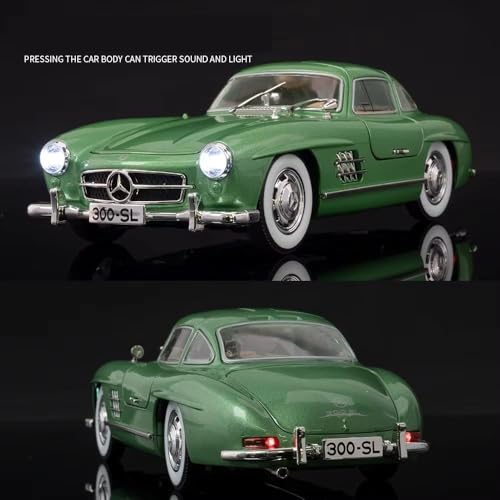 Image of Invite Enterprise 1:24 Marcedees Benz 300SL Diecast Metal Pull Back Car with 4 Openable Doors with Sound and Light Toy Decoration car Best Gift Toys for Kids 【Colors as Per Stock】