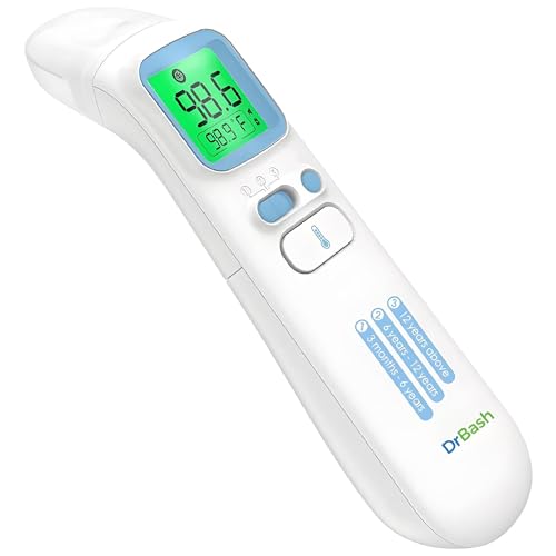 DrBash Baby Thermometer, 3-in-1 Infrared Thermometer for Ear, Forehead & Touchless, Fever Digital Thermometer for Baby, Infants,Toddlers, Kids & Adults with Fever Alert and Memory Recall