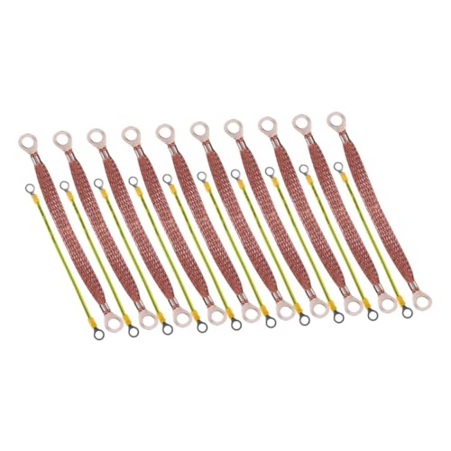 Zerodeko 20pcs Copper Ground Strap Kit for Automotive Engine Ground Wire with Terminal Plugs Durable Copper Construction for Efficient Electrical Systems