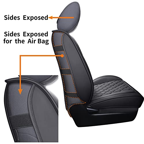 Image of Aierxuan Front Toyota Tacoma Seat Covers Waterproof Leather (Black)