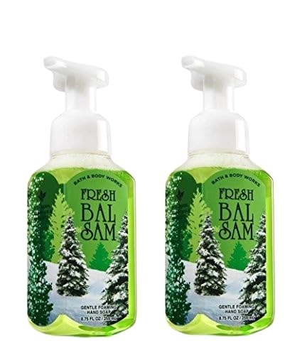 Bath & Body Works Fresh Balsam Hand Soap - Pack of 2 Fresh Balsam Pine Tree Scent Gentle Foaming Hand Soaps - Christmas Winter 2015