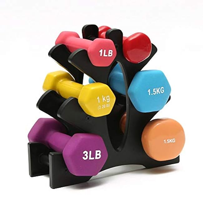 Dumbbell Tree Rack Stand, 3-Tier Dumbbell Storage Rack, Weight Storage Organizer for Multilevel Hand Weight Tower Stand for Home Gym Organization,Black(AIR SHIP 12 DAYS)
