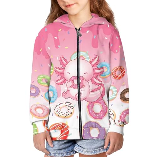 HUIACONG Zip Up Hoodie Kids Hoodies Sweatshirts for Girls Long Sleeve Hooded Full Zipper