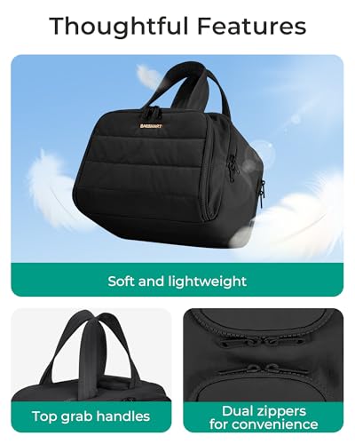 Image of BAGSMART Travel Toiletry Bag, Puffy Toiletry Bag for Women, Wide-open toiletry bags for traveling, Large Travel Cosmetic Makeup Bag Organizer for Accessories,Toiletrie, Dark Purple, Puffy