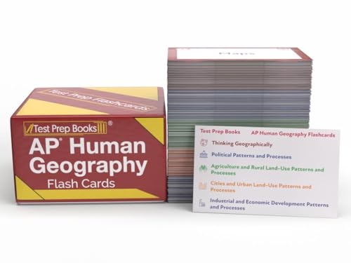 AP Human Geography Study Cards 2026-2027: AP Human Geography Prep and Practice Test Questions [Color Coded]
