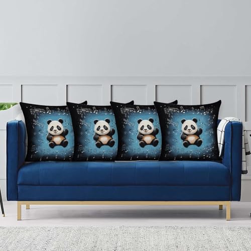 Housse de coussin panda pour une déco de salon musicale et originale