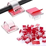 100 PcsClips de Cable Autoadhesivos, Clips Organizador de Cables Autoadhesivo, Gestión de Cable Eléctrico, Sujetacables Abrazaderas Clips de Cables Abrazadera de Alambre para TV Cargador Audio