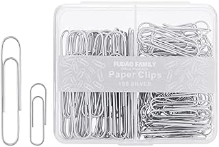 FUDAO FAMILY Paper Clips Assorted Sizes, Large Paper Clips, Small Paper Clips, Paper Clip, Paperclips, 100 Clips/Box