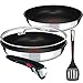 Produktbild Tefal Ingenio Induktion Pfannenset 24 + 28cm, mit 28 cm Jamie Oliver Glasdeckel, Abnehmbarer Griff und Pfannenwender, Antihaft Pfanne, Titanium Antihaftversiegelung, Induktionsherd geeignet