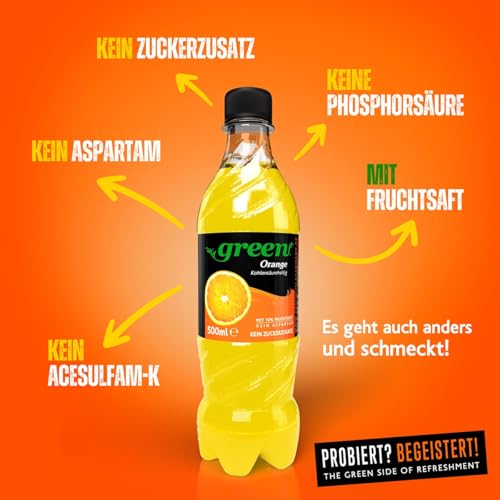 Green Limited Edition Probierpaket – 6x500ml PET – Zuckerfrei, Ohne Aspartam – Cola, Orange, Sour Cherry, Passion Fruit, Lemon, Lemon Lime – Das Zero Sugar Testpaket