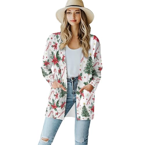 Image of Cardigan for Women Long Sweater Open Front Sweaters Fashion Lightweight Cardigans with Pockets