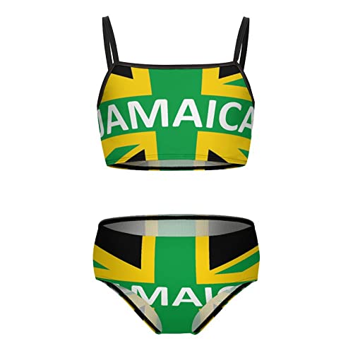 Jamaican Kingdom Flag Girl's 2 Piece Swimsuit Prints Bathing Suits Tankini Set Kids Summer Beach Wear Sports Bikini